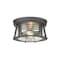 Z-Lite Cape Harbor 2 Light Flush Mount, Bronze & Clear 491F2-BRZ - alternate 1